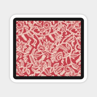 Vintage floral lace (red) Magnet