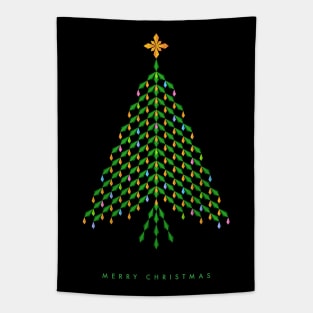 Merry Christmas with elegant crystal Christmas Tree design Tapestry