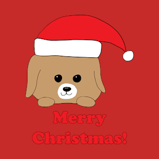 Merry Christmas! Dog in Santa Hat T-Shirt