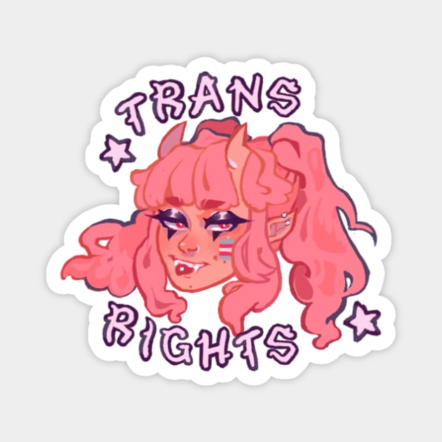 Trans Rights Colette Magnet by Logistic Worms