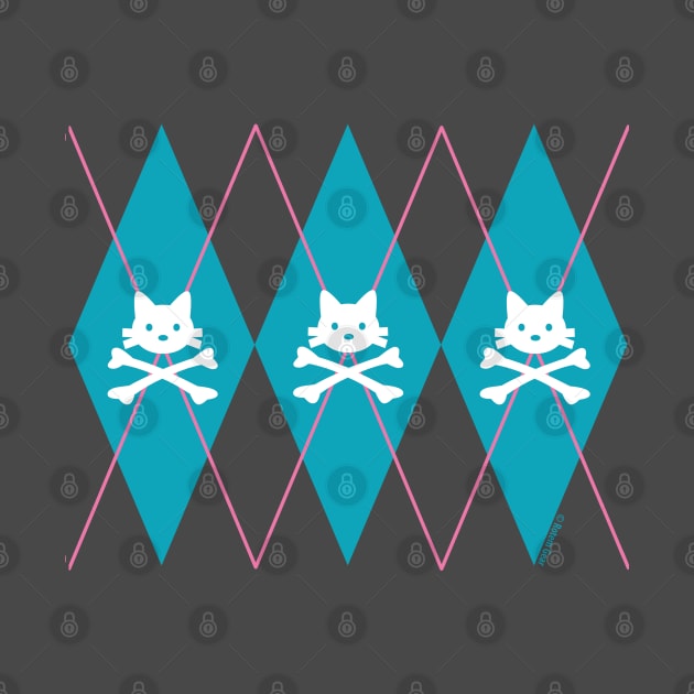 Kitty X-Bones Argyle Turquoise by jrotem