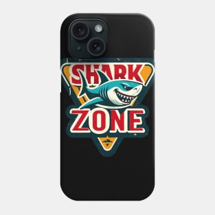 Funny Retro Shark Zone Warning Phone Case