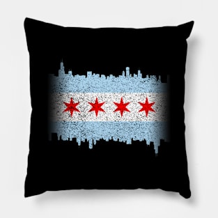 Chicago Flag Skyline Pillow