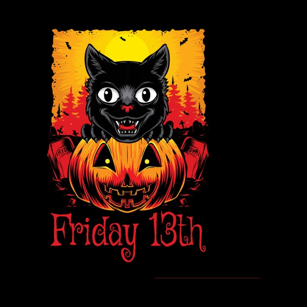 scary black cat cartoon illustration by chenowethdiliff