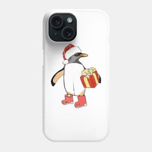 Christmas Penguin with Present Phone Case