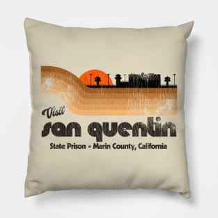 Visit San Quentin State Prison Retro Tourist Souvenir Pillow