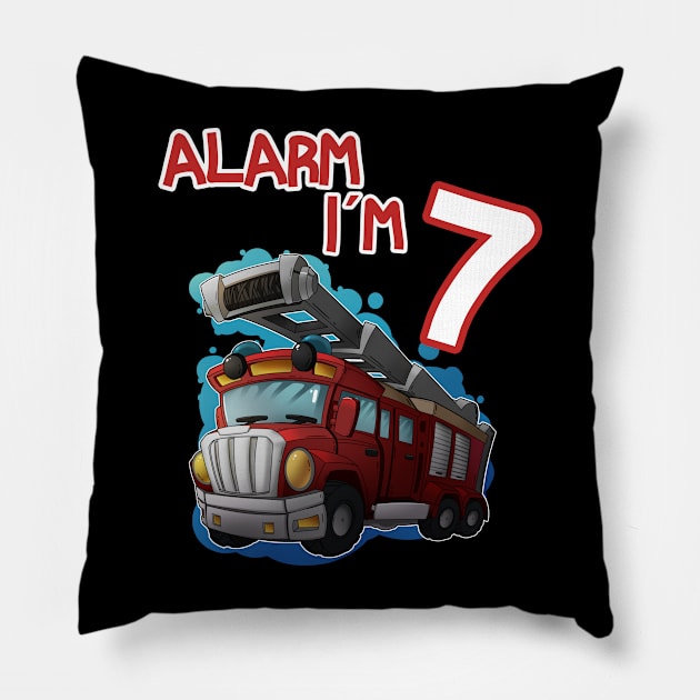 Alarm I´m 7 design for boy or girl Pillow by Schimmi