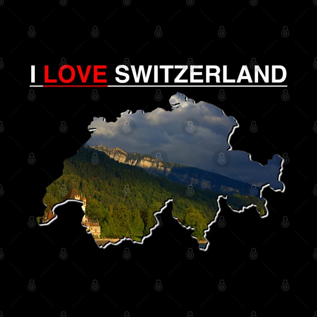 I Love Switzerland Interlaken Lake Castle by PathblazerStudios