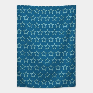 Blue Stars Seamless Pattern 009#001 Tapestry