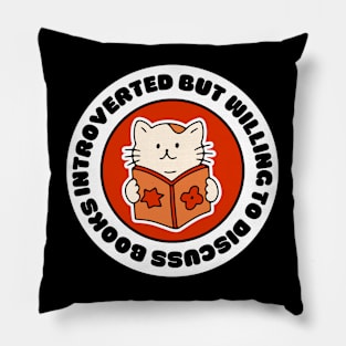 Cute Cat Reading A Book Pillow