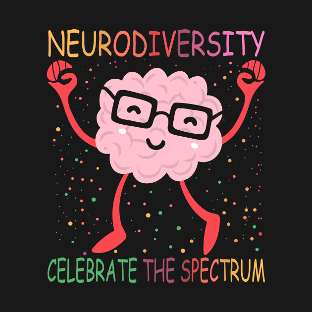 Neurodiversity Brain Autism Awareness ASD ADHD Men Women Kid by KRMOSH