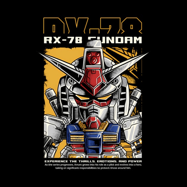 Gundam Rx78 Artwork by OrigamiOasis