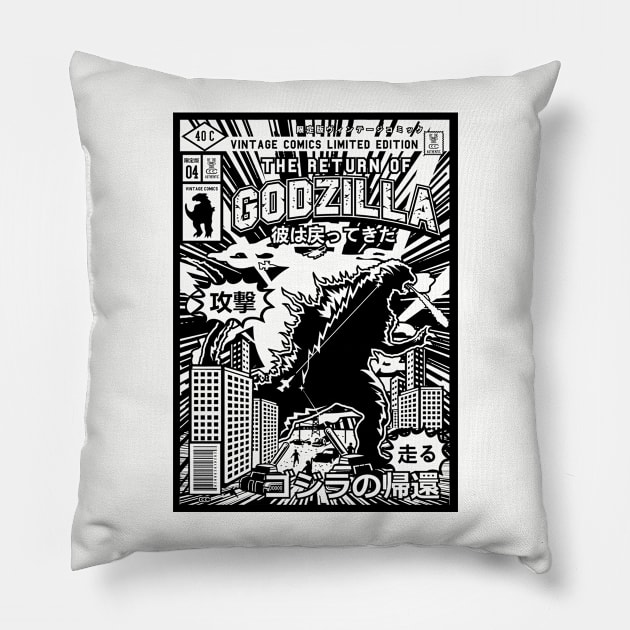 The monster is coming back Pillow by Superfunky