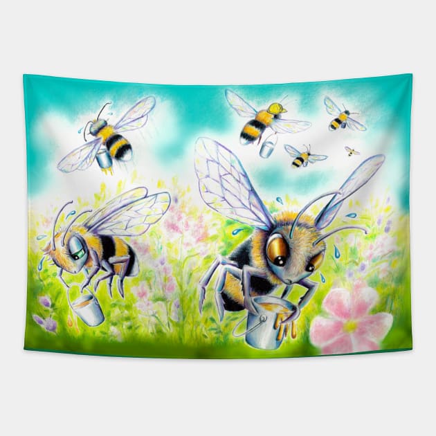 Working Bees Tapestry by Kimikim