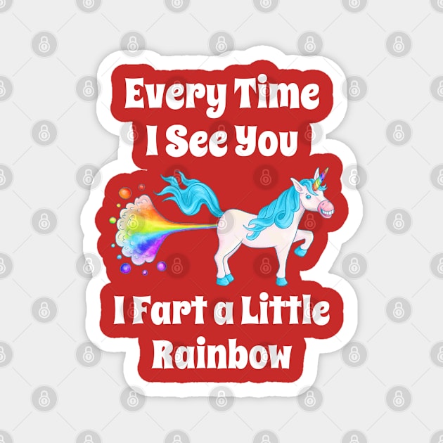 Farting Unicorn Valentines Day - Fun Idea For Valentines Day Magnet by BigRaysTShirts