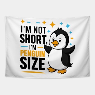 Stand Tall, Penguin Style: Embrace Your Height Tapestry