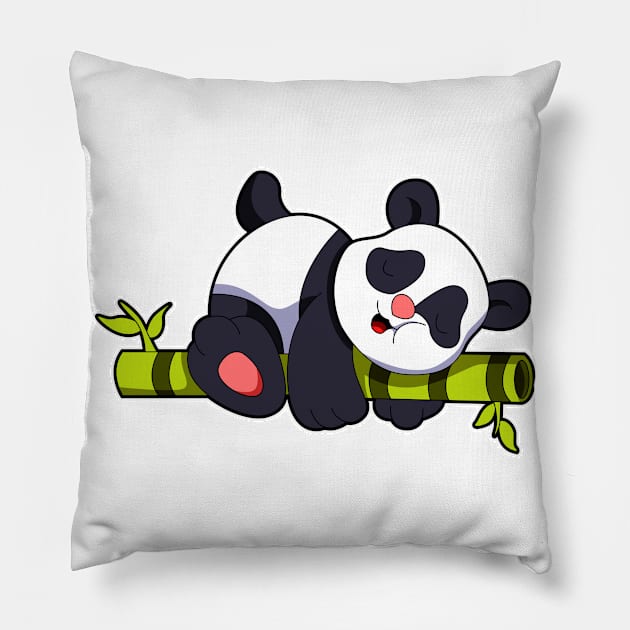 Panda with Bamboo Pillow by Markus Schnabel