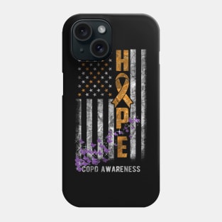 COPD Awareness Hope Flag Purple Butterflies Phone Case