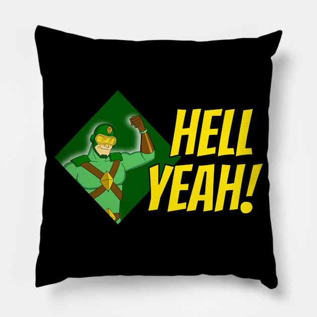 Hell yeah! Pillow by Yellow Hexagon Designs