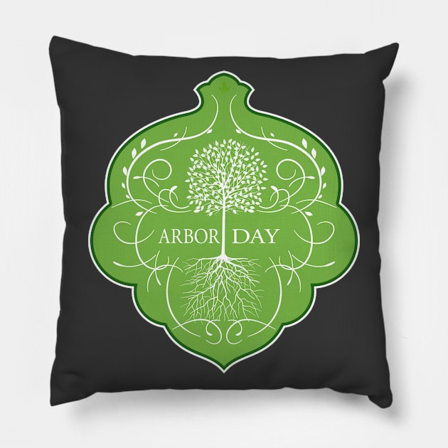 Arbor Day Badge Pillow by SWON Design