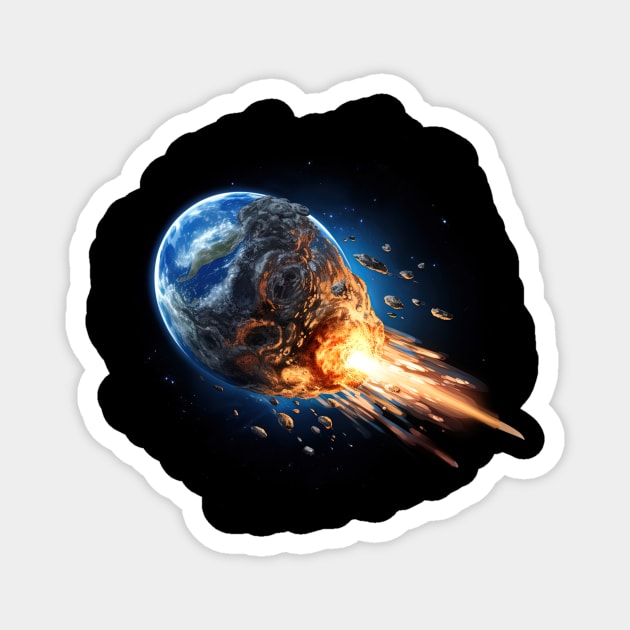 Cosmic Cataclysm: When Worlds Collide Magnet by JG Visual Arts