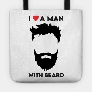 i love a man with a beard chrismas Tote