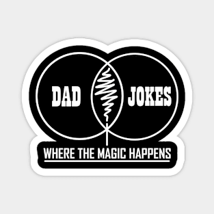 Dad Jokes (white text) Magnet