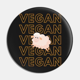 Vegan cute sheep Pin