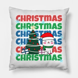 Cat kawaii Christmas Pillow