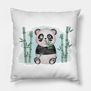 Panda bamboo Watercolor Cute Pillow