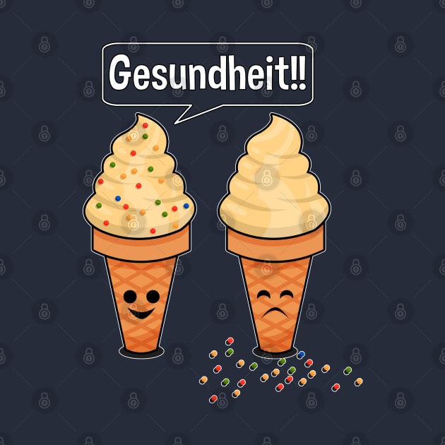 Sprinkle Sneezing Ice Cream Cone Says Gesundheit Funny by SassySoClassy