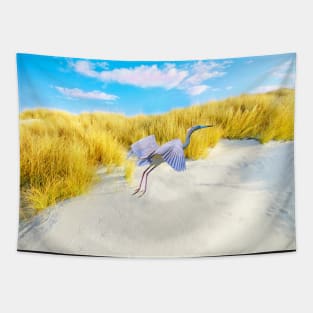 Little Blue Heron Taking Flight Tapestry