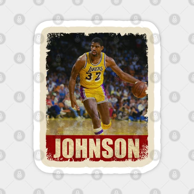 Magic Johnson - NEW RETRO STYLE Magnet by FREEDOM FIGHTER PROD