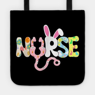 Stethoscope Scrub Nurse Life Easter Day Cute Bunny With Eggs Tote