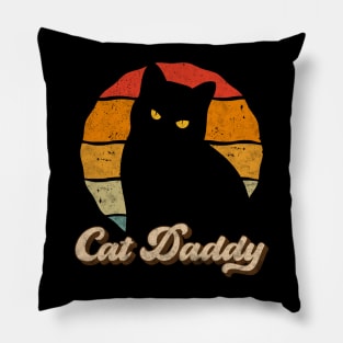 Cat Daddy Vintage Style Cats Dad Father Retro Distressed Men Pillow