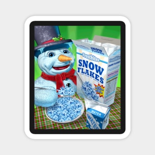 Snowman Eating Snowflakes Magnet