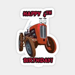 Happy 4th Birthday tractor design Magnet