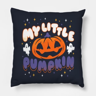 My Little Pumpkin - Creepy Cute Distressed Cartoon - Spooky Ghosts Pillow