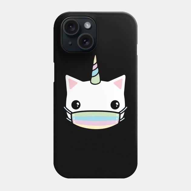 rainbow face mask cat Phone Case by Laura_Nagel