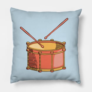 Drum Hand Drawn Line Art Musical Instrument Pillow