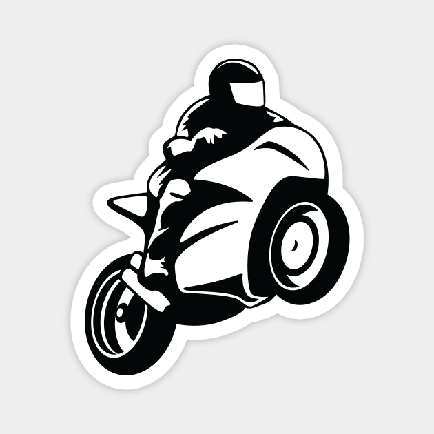 Super Sport Bike Motorcycle Rider Magnet by hobrath