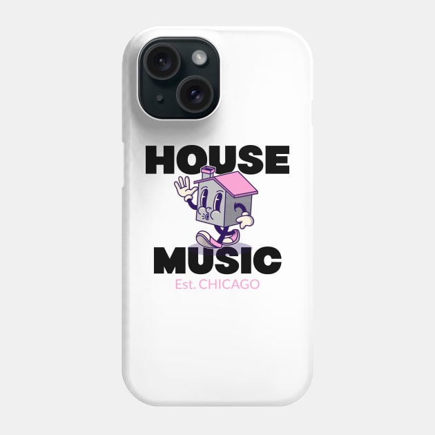 HOUSE MUSIC  - Est. CHICAGO (pink) Phone Case by DISCOTHREADZ 