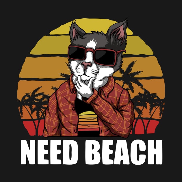 I love cat i need beach design sticker by Teeboom St