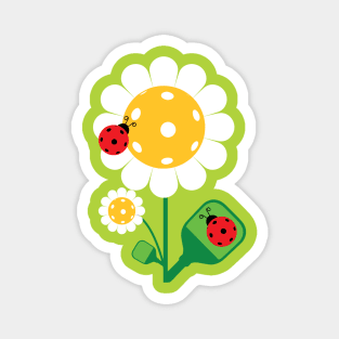 Pickleball - cute daisies with lady bird Magnet