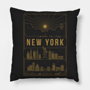 New York Minimal Lineal Poster Pillow