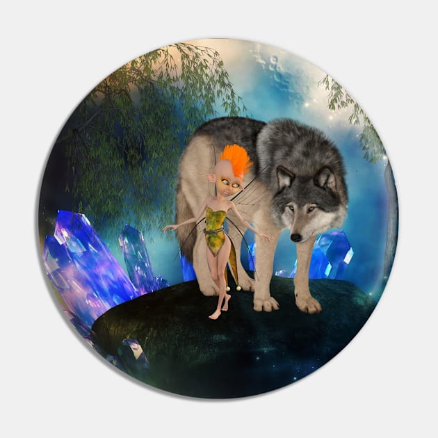 Two unlikely friends the  fairy and the wolf Pin by Nicky2342