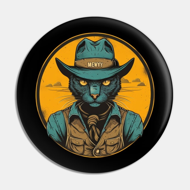 Cat Cowboy Meow-riffic Rodeo Pin by RazonxX