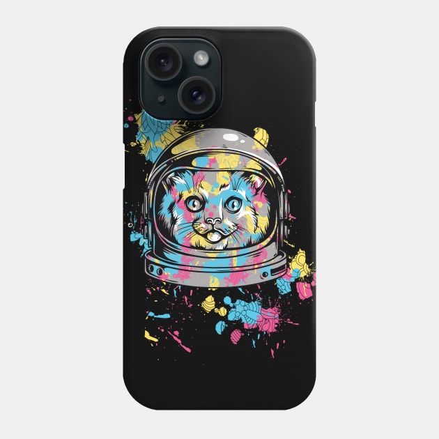 Space Kitty: Colorful Kitten Astronaut Design Phone Case by Jarecrow 