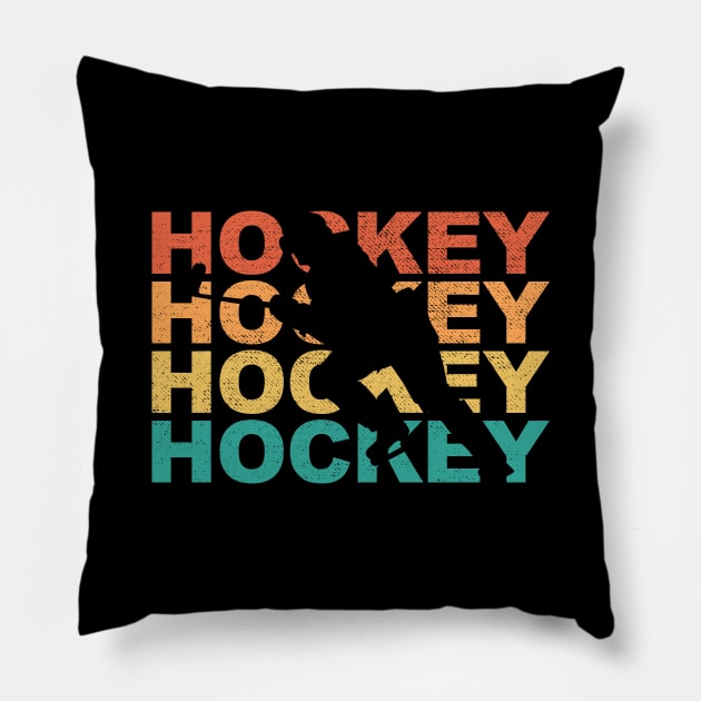 Retro Hockey Gift For Hockey Players Pillow by DragonTees