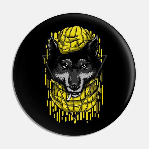 Bad Wolf Cartoon Yellow Pin by BradleyHeal